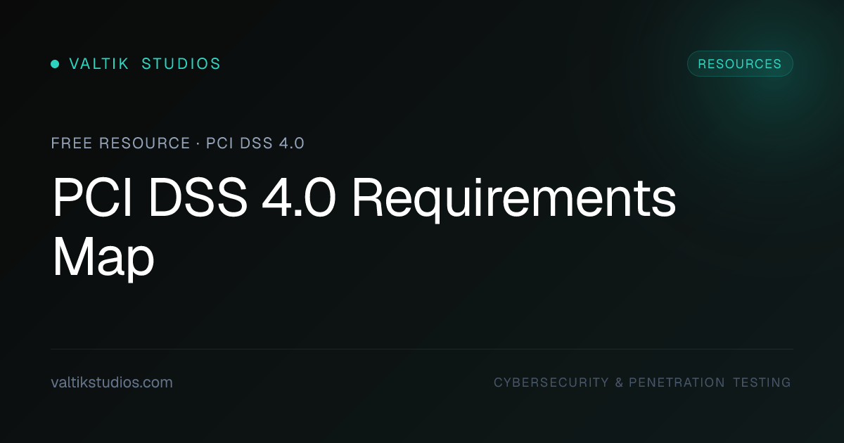 PCI DSS 4.0 Requirements Map (Free) | Valtik Studios